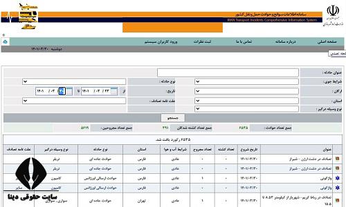 پیگیری رایگان تصادفات رانندگی